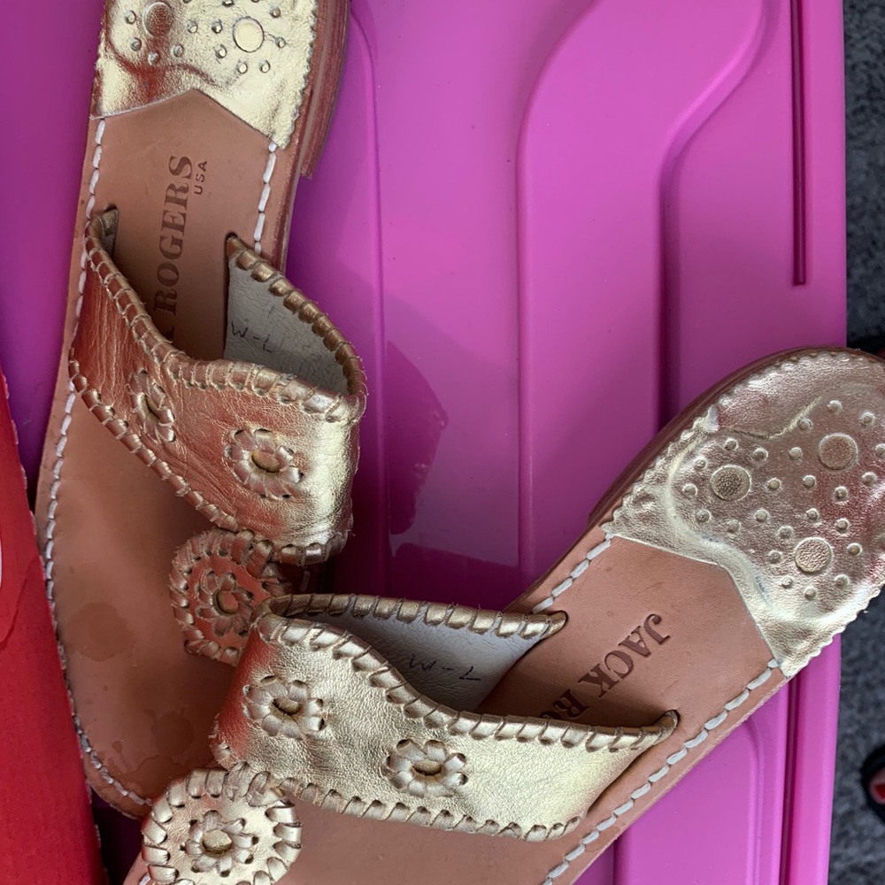 Jack Rogers gold sandals